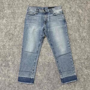 Current/Elliott‎ Women's Cropped Frayed Hem Jeans Size 12/31 Blue